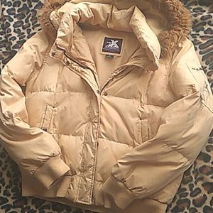 Tan winter hooded coat